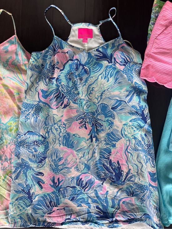 Lilly Pulitzer Dresses & Skirts - Lilly Pulitzer Blue Pink Green Floral Slip Dress